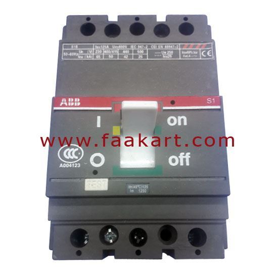 Picture of MCCB 125A  230V 3P ABB 1SDA000468R1 R125 Circuit Breaker