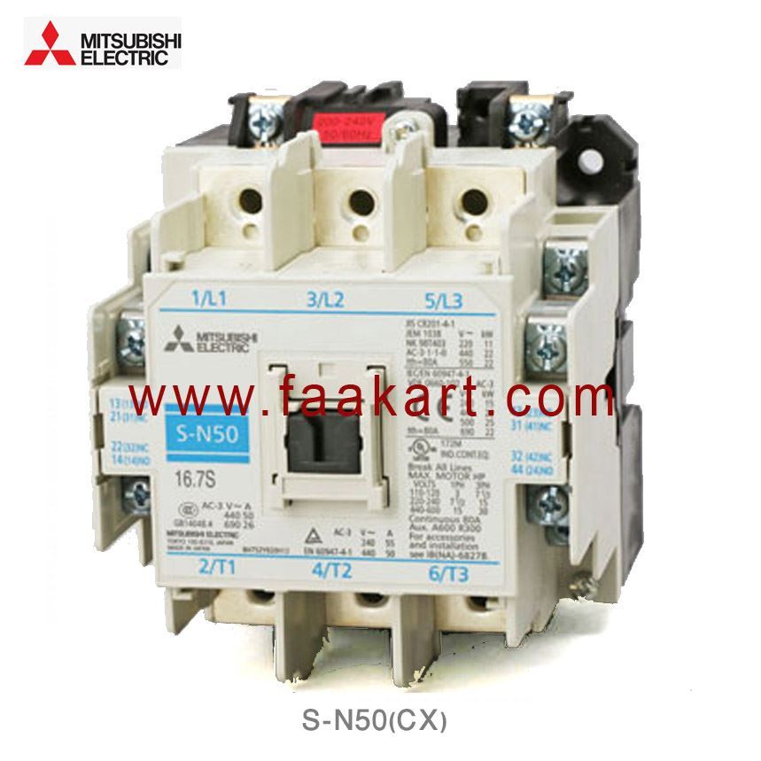 Mitsubishi S-N50 Electro Magnetic Contactor w/ Terminal Protection Cover 