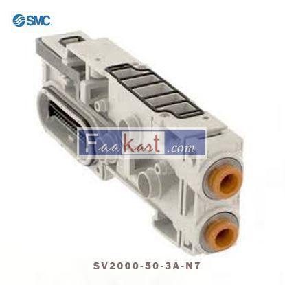 Picture of SV2000-50-3A-N7 SMC MANIFOLD, PNEUMATIC, BLOCK, FOR SINGLE COIL, 1/4IN. DIA. 1-TOUCH FITTING