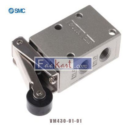 Picture of VM430-01-01S SMC Roller Lever 3/2 Pneumatic Manual Control Valve VM400 Series