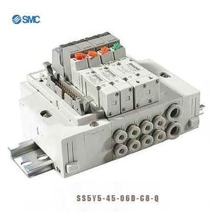 Picture of SS5Y5-45-06D-C8-Q SMC Manifold SY5000 type 45, 6 station 8mm