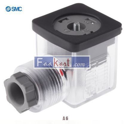 Picture of A6 SMC Pneumatic Solenoid Coil Connector, Lead/DIN Connector