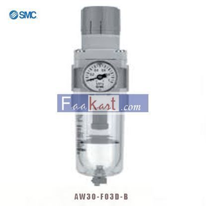 Picture of AW30-F03D-B SMC Filter Regulator, G3/8" w/ Autodrain N/O