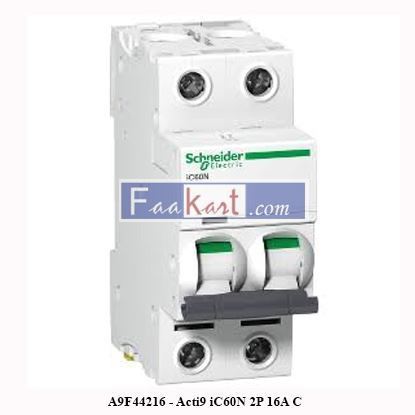 Picture of A9F44216 - Acti9 iC60N 2P 16A C Miniature Circuit breaker