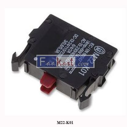 Picture of M22-K01 -  EATON MOELLER  Contact Block, 4 A, 500 V, 1 Pole, M22 Series, Screw, 1NC