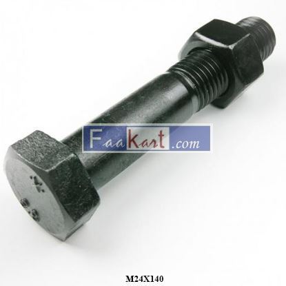 Picture of M24X140  Stud with 2 nuts Black steel