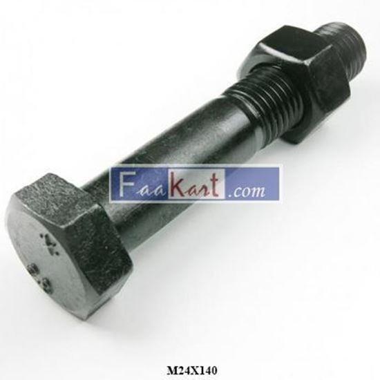 Picture of M24X140  Stud with 2 nuts Black steel