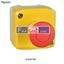 Picture of XALK178G  Control station, plastic, yellow lid, 1 red mushroom push button