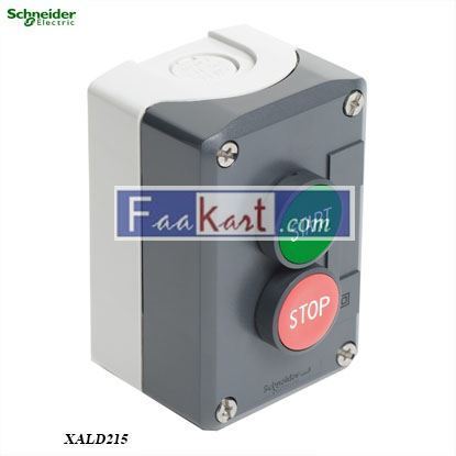 Picture of XALD215  Control station, plastic, dark grey lid, 2 flush push buttons