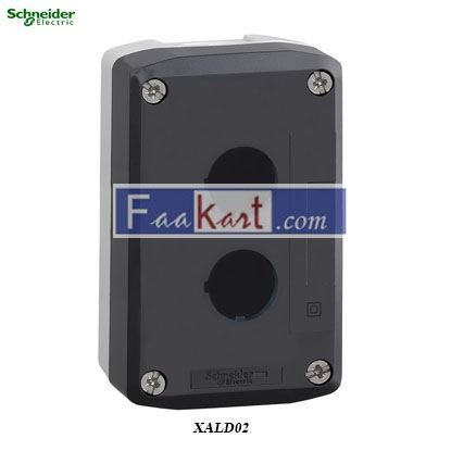 Picture of XALD02  Empty enclosure, plastic, dark grey lid, for push button