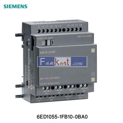 Picture of 6ED1055-1FB10-0BA0 SIEMENS PLC -SIEMENS - 16 1/0 module·type : LOGO DM16 230R