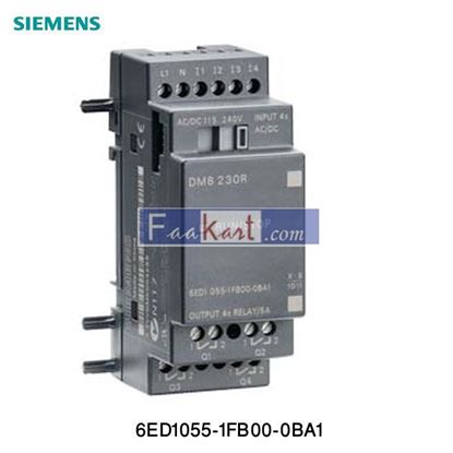 Picture of 6ED1055-1FB00-0BA1 SIEMENS PLC SIEMENS 8 1/0 module type : LOGO DM8 230R