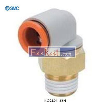 Picture of KQ2L01-32N SMC Pneumatic Elbow Threaded Adapter, UNF 10-32 Male