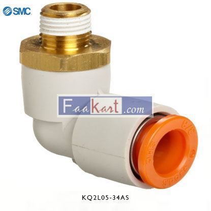 Picture of KQ2L05-34AS SMC Pneumatic Elbow Threaded Adapter, NPT 1/8 Male