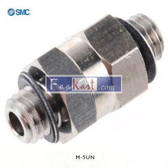 Picture of M-5UN SMC Pneumatic Bulkhead Threaded Adapter, Metric M5 x 0.8 Male