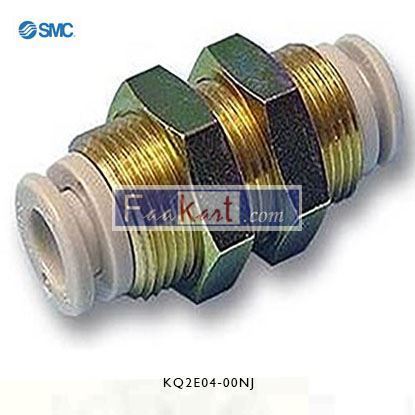 Picture of KQ2E04-00NJ SMC Pneumatic Bulkhead Threaded-to-Tube Adapter, Push In 4 mm BSPPx4mm