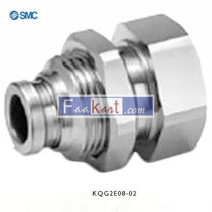 Picture of KQG2E08-02 SMC Pneumatic Bulkhead Threaded-to-Tube Adapter