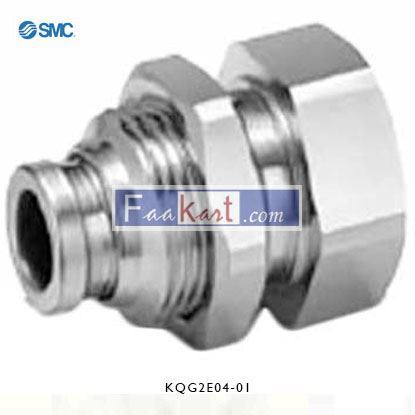 Picture of KQG2E04-01 SMC Pneumatic Bulkhead Threaded-to-Tube Adapter
