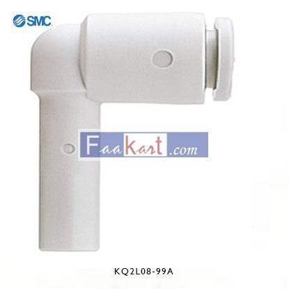 Picture of KQ2L08-99A SMC Pneumatic Elbow Tube-to-Tube Adapter Plug In 8 mm to Plug In 8 mm