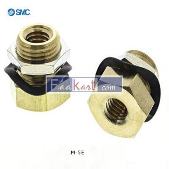 Picture of M-5E SMC Pneumatic Bulkhead Threaded Adapter, Metric M5 x 0.8 Female