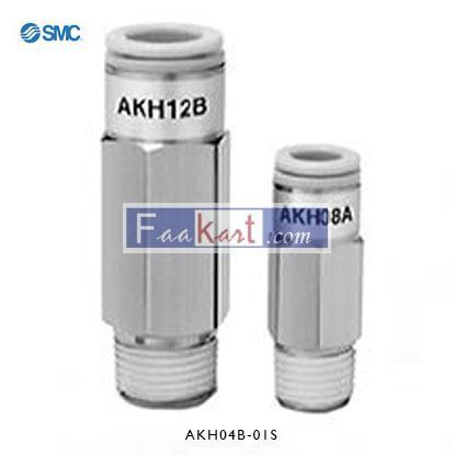 Picture of AKH04B-01S SMC AKH Check Valve, 4mm Tube Inlet, R 1/8 Male Outlet, -100 kPa → 1 MPa