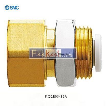 Picture of KQ2E03-35A  SMC Pneumatic Bulkhead Threaded-to-Tube Adapter