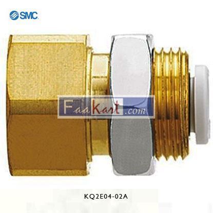 Picture of KQ2E04-02A SMC Pneumatic Bulkhead Threaded-to-Tube Adapter, Push In 4 mm, Rc 1/4 Female BSPPx4mm