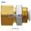 Picture of KQ2E04-02A SMC Pneumatic Bulkhead Threaded-to-Tube Adapter, Push In 4 mm, Rc 1/4 Female BSPPx4mm