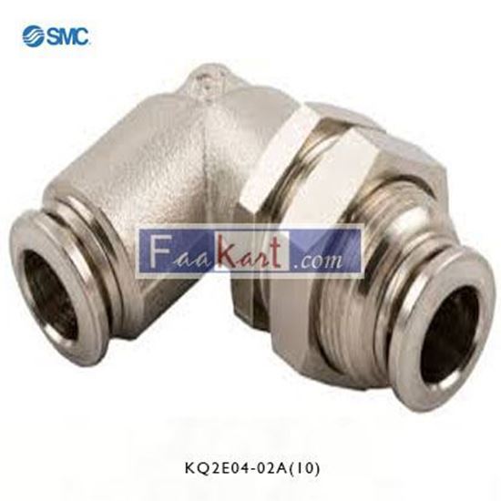 Picture of KQ2E04-02A(10)  SMC Bulkhead Connector, Push In 4 mm, M12 x 1 Male BSPPx4mm