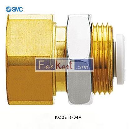 Picture of KQ2E16-04A SMC Pneumatic Bulkhead Threaded-to-Tube Adapter, Push In 16 mm, Rc 1/2 Female BSPPx16mm