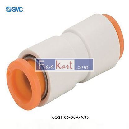 Picture of KQ2H06-00A-X35  SMC KQ2 Pneumatic Straight Tube-to-Tube Adapter, Push In 6 mm