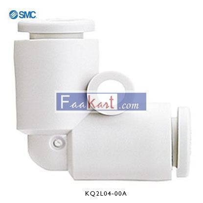 Picture of KQ2L04-00A SMC Pneumatic Elbow Tube-to-Tube Adapter Push In 4 mm to Push In 4 mm