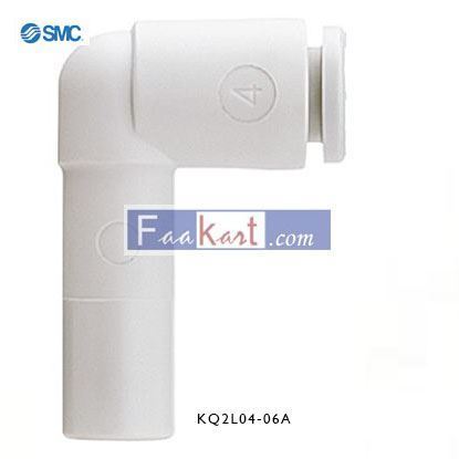 Picture of KQ2L04-06A  SMC Pneumatic Elbow Tube-to-Tube Adapter Push In 4 mm to Push In 6 mm