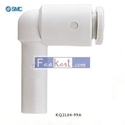 Picture of KQ2L04-99A  SMC Pneumatic Elbow Tube-to-Tube Adapter Plug In 4 mm to Plug In 4 mm