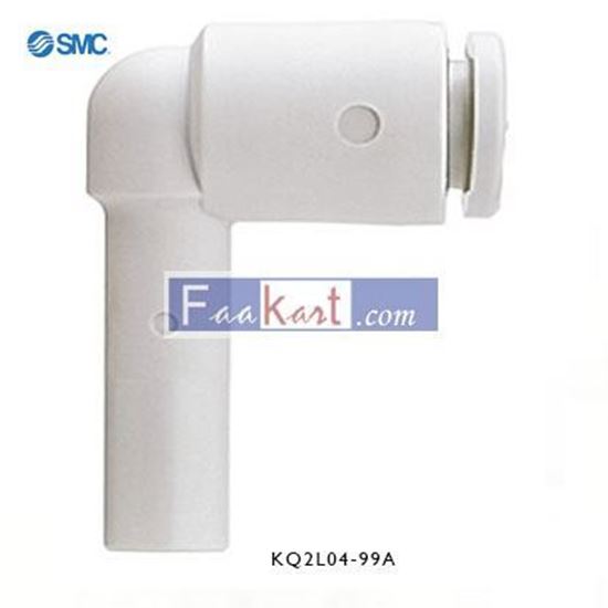 Picture of KQ2L04-99A  SMC Pneumatic Elbow Tube-to-Tube Adapter Plug In 4 mm to Plug In 4 mm