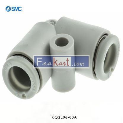 Picture of KQ2L06-00A  SMC Pneumatic Elbow Tube-to-Tube Adapter Push In 6 mm to Push In 6 mm