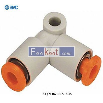 Picture of KQ2L06-00A-X35 SMC Pneumatic Elbow Tube-to-Tube Adapter Push In 6 mm to Push In 6 mm