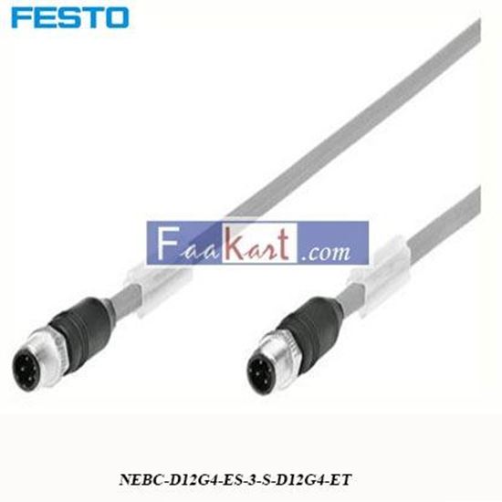 Picture of NEBC-D12G4-ES-3-S-D12G4-ET  FESTO  4 Pin D-coded Cable