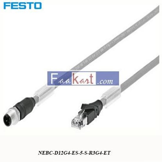 Picture of NEBC-D12G4-ES-5-S-R3G4-ET FESTO 4 Pin D-coded to RJ45 Cable