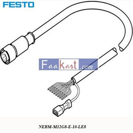 Picture of NEBM-M12G8-E-10-LE8  FESTO  Encoder Cable