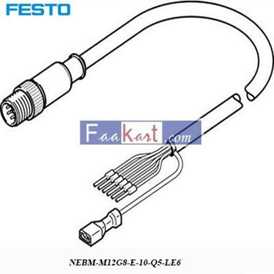 Picture of NEBM-M12G8-E-10-Q5-LE6  FESTO COMMO-ST Motor Cable