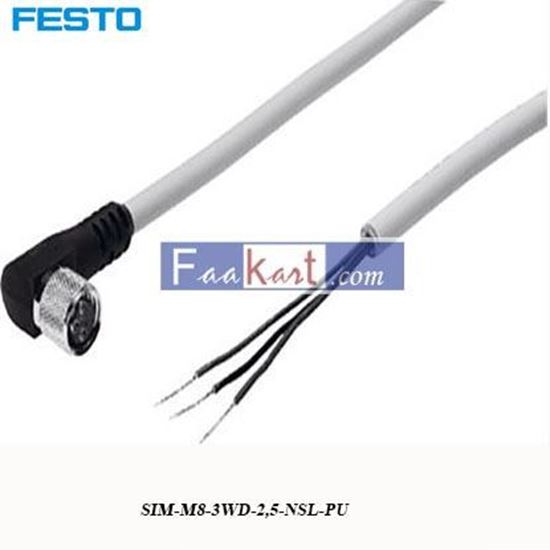 Picture of SIM-M8-3WD-2,5-NSL-PU  Festo Connecting Cable