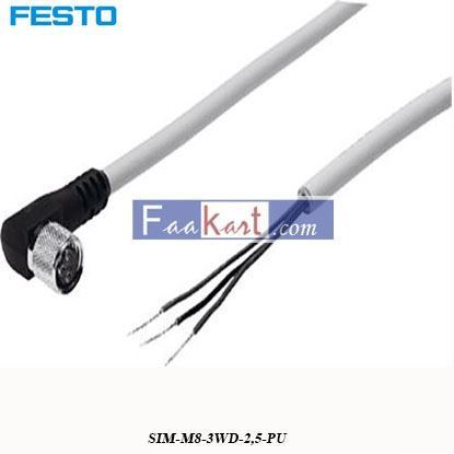 Picture of SIM-M8-3WD-2,5-PU  FESTO connecting cable   SIM-M8-3WD-2.5PU   159424