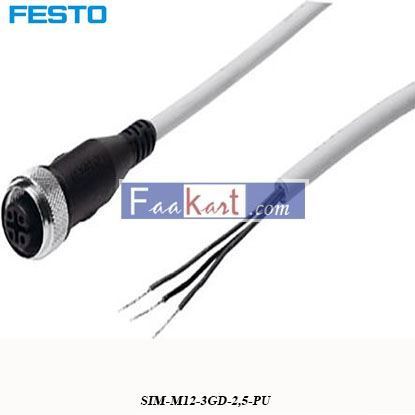 Picture of SIM-M12-3GD-2,5-PU  FESTO  connecting cable