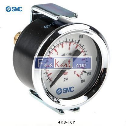 Picture of 4K8-10P  SMC 4K8-10P Analogue Positive Pressure Gauge Back Entry 10bar, Connection Size R 1/8