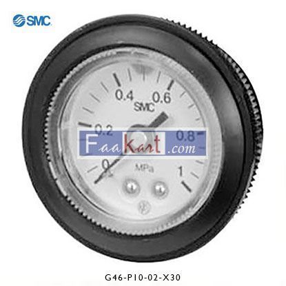 Picture of G46-P10-02-X30  SMC G46-P10-02-X30 Analogue Positive Pressure Gauge Back Side 1MPa, Connection Size R 1/4