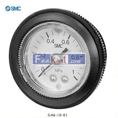 Picture of G46-10-01   SMC G46-10-01 Analogue Positive Pressure Gauge Back Side 1MPa, Connection Size R 1/8