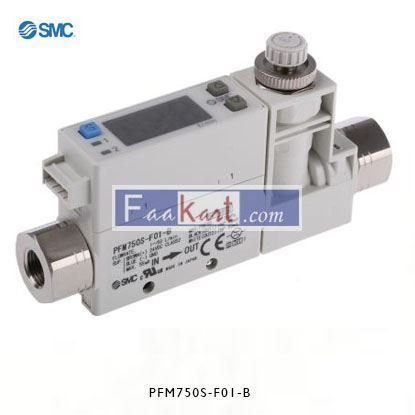 Picture of "PFM750S-F01-B "  SMC, 1 → 50 L/min Flow Controller, PNP, 24 V dc, 3 Digit 7 Segment LED