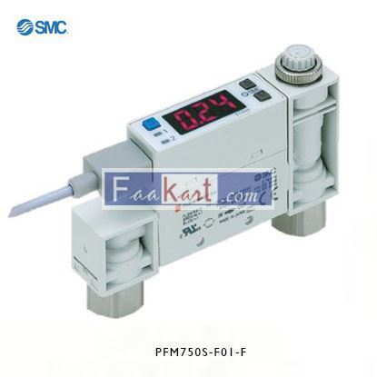 Picture of PFM750S-F01-F  SMC, 1 → 50 L/min Flow Controller, PNP, 24 V dc, 3 Digit 7 Segment LED