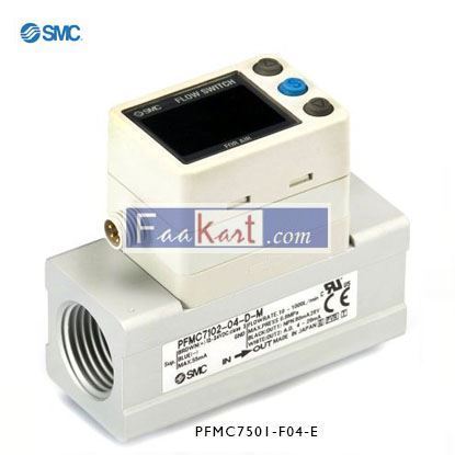Picture of PFMC7501-F04-E  SMC, 500 L/min Flow Controller, Cable, Analogue, PNP, 12 → 24 V dc, LCD